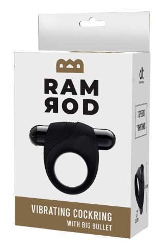 RAMROD VIBRATING COCKRING WITH BIG BULLET BLACK