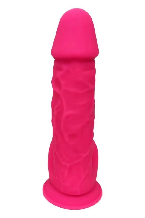 REAL LOVE DILDO WITH BALLS 8.5INCH FUCHSIA