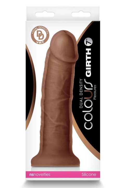 COLOURS DUAL DENSITY 7" GIRTH DILDO BROWN