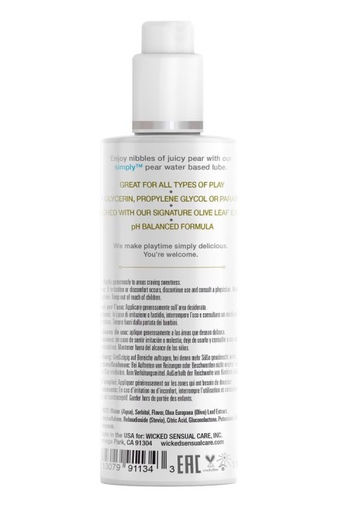 WICKED SIMPLY LUBRICANT PEAR 120ML WICKED SIMPLY LUBRICANT PEAR 120ML