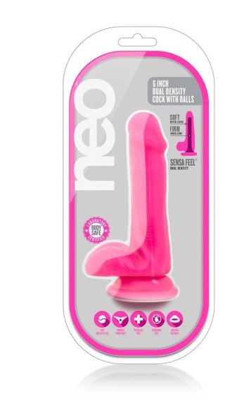 NEO 6INCH DUAL DENSITY COCK NEON PINK