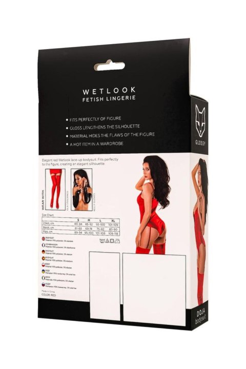 Glossy Wetlook Doja bodysuit, Czerwone body rozm. M Glossy Wetlook Doja bodysuit, Czerwone body rozm. M