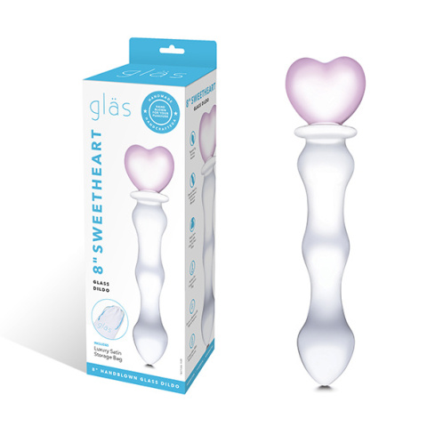 Glas Sweetheart Glass Dildo – Szklane Dildo z Uchwytem w Kształcie Serca