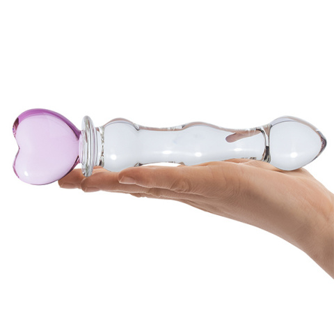 Glas Sweetheart Glass Dildo – Szklane Dildo z Uchwytem w Kształcie Serca