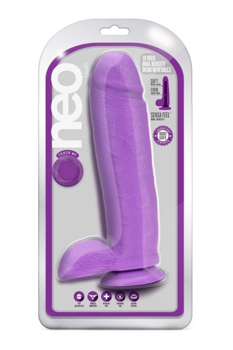 NEO 10 INCH DUAL DENSITY DILDO NEON PURPLE NEO 10 INCH DUAL DENSITY DILDO NEON PURPLE