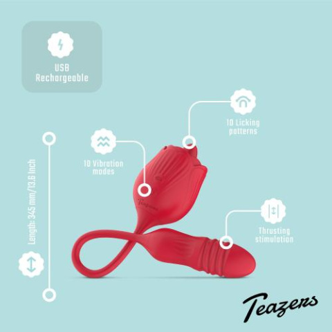 Teazers Rose Wibrator z dildo