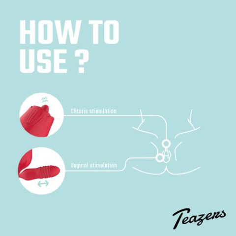 Teazers Rose Wibrator z dildo