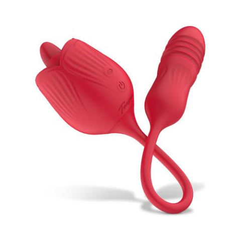 Teazers Rose Wibrator z dildo