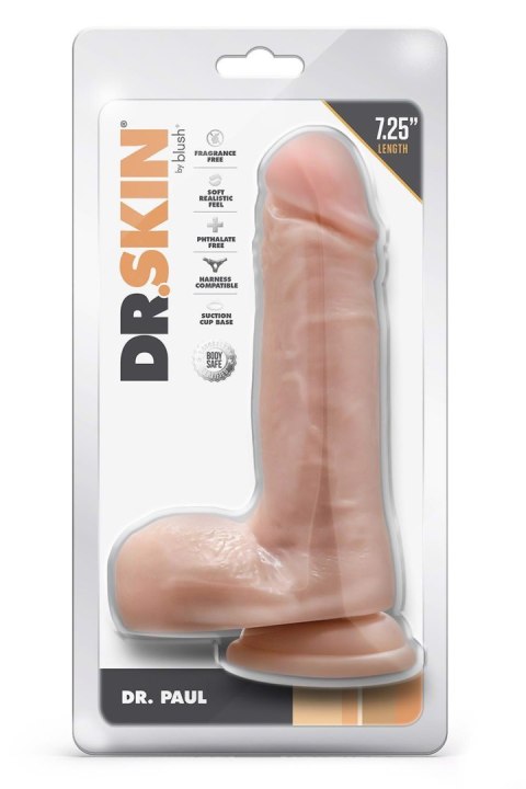 DR. SKIN DR. PAUL 7.25 INCH DILDO WITH BALLS BEIGE DR. SKIN DR. PAUL 7.25 INCH DILDO WITH BALLS BEIGE