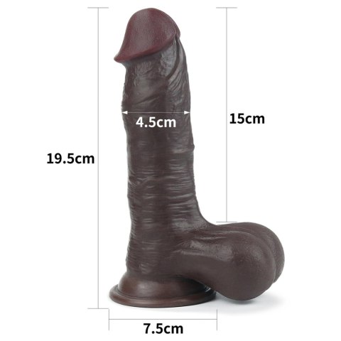 7.8'' Sliding Skin Dual Layer Dong - Whole Testicle (Black)