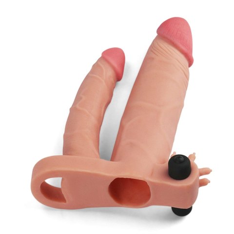 Add 1"" Pleasure X Tender Vibrating Double Penis Sleeve