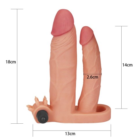 Add 1"" Pleasure X Tender Vibrating Double Penis Sleeve