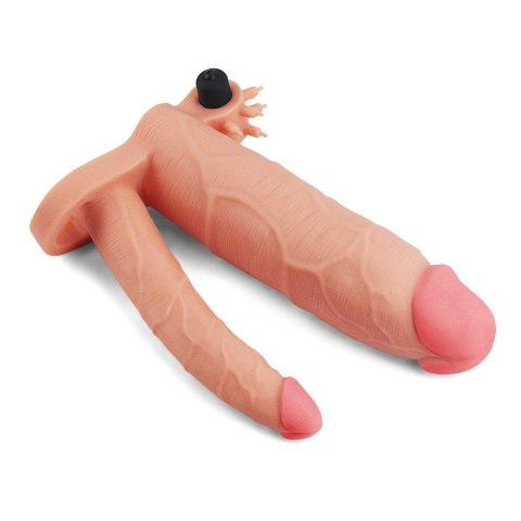 Add 3"" Pleasure X Tender Vibrating Double Penis Sleeve