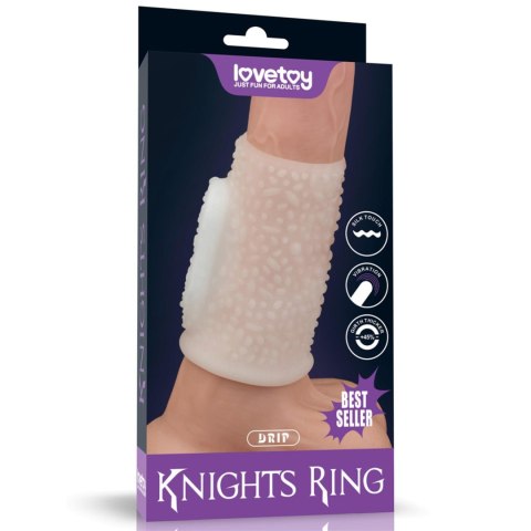 Vibrating Drip Knights Ring (White)