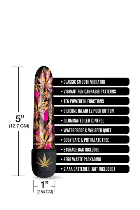 PRINTS CHARMING BUZZED 5" MINI VIBE PINK KUSH PRINTS CHARMING BUZZED 5" MINI VIBE PINK KUSH