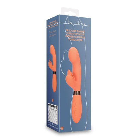 Silicone Rabbit Vibrator with Ribbed Clitoral Stimulator