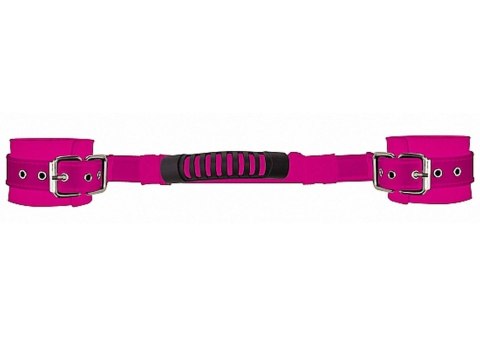 Adjustable Leather Handcuffs - Pink