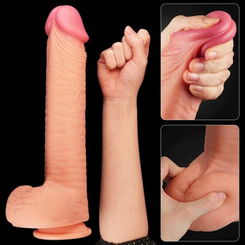 12"" Dual Layered Platinum Silicone Cock