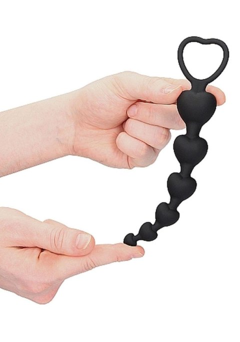 Anal Heart Beads - Black