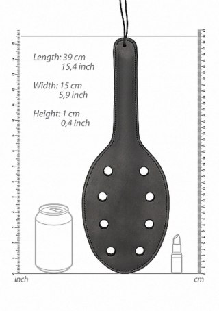 Saddle Leather Paddle With 8 Holes - Black