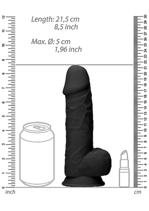 Silicone Dildo With Balls - 21,6 cm - Black