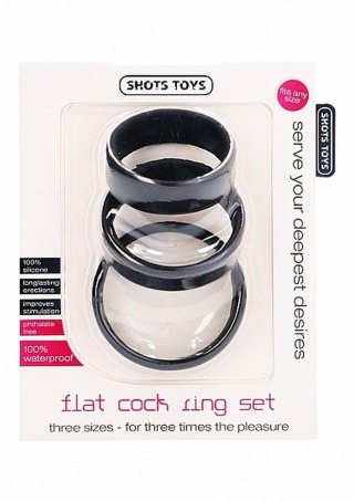 Flat Cock Ring Set - Black