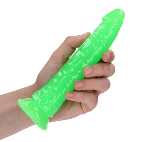 Slim Realistic Dildo with Suction Cup - Glow in the Dark - 7'' / 18 cm