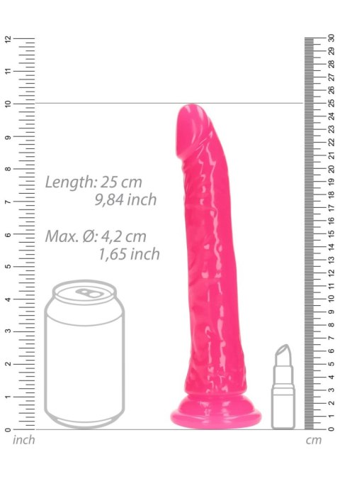 Slim Realistic Dildo with Suction Cup - Glow in the Dark - 9'' / 22,5 cm