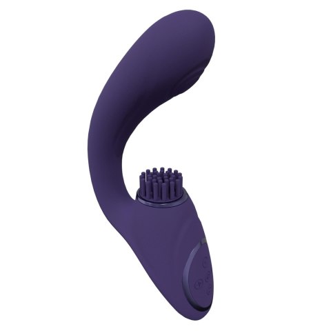 Gen - Rechargeable Triple Action G-Spot Vibrator with Pulse Wave and Vibrating Bristles - Purple