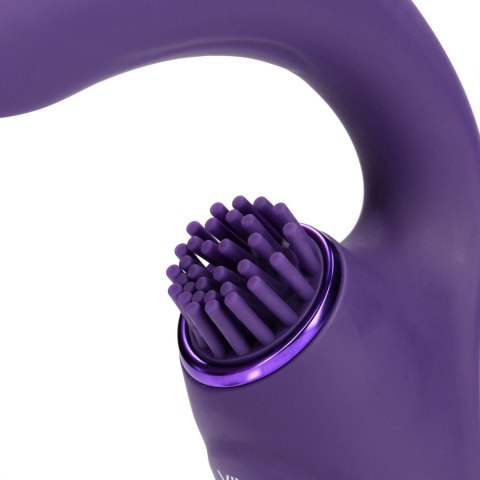 Gen - Rechargeable Triple Action G-Spot Vibrator with Pulse Wave and Vibrating Bristles - Purple