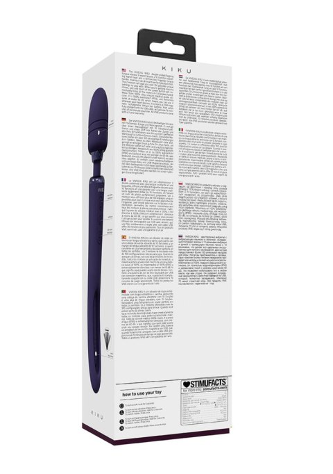 VIVE - Kiku - Rechargeable Double Ended Wand with Innovative G-Spot Flapping Stimulator - Purple