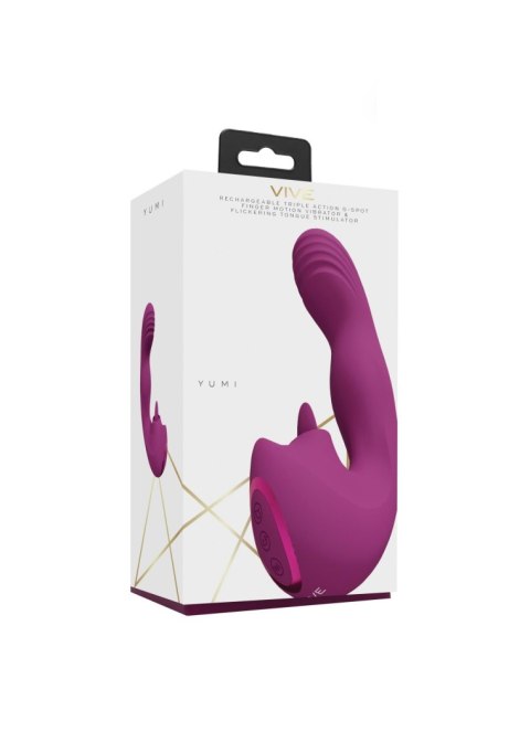 VIVE - Yumi - Rechargeable Triple Motor - G-Spot Finger Motion Vibrator and Flickering Tongue Stimulator