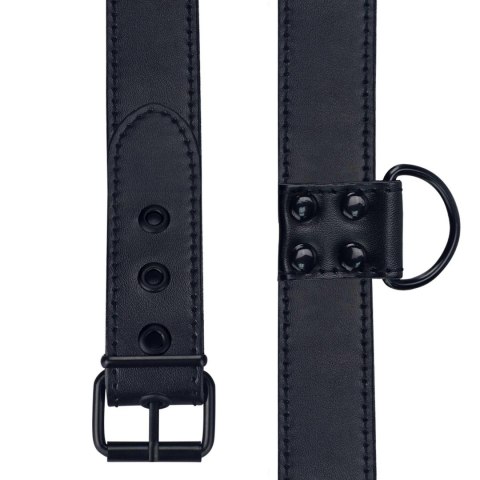 Bondage Fetish Black Matt Collar With Leash