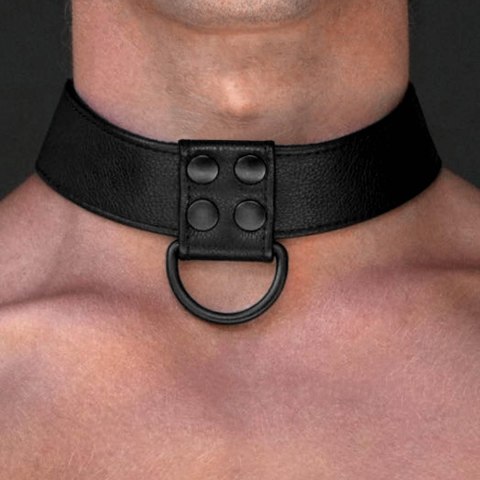 Bondage Fetish Black Matt Collar With Leash