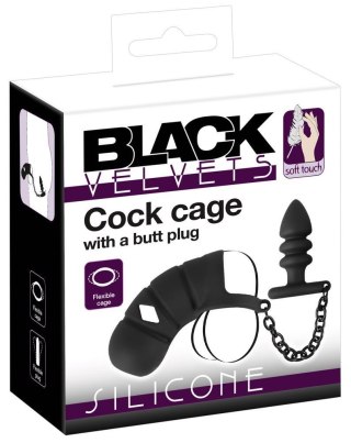 Black Velvets Cock cage with a